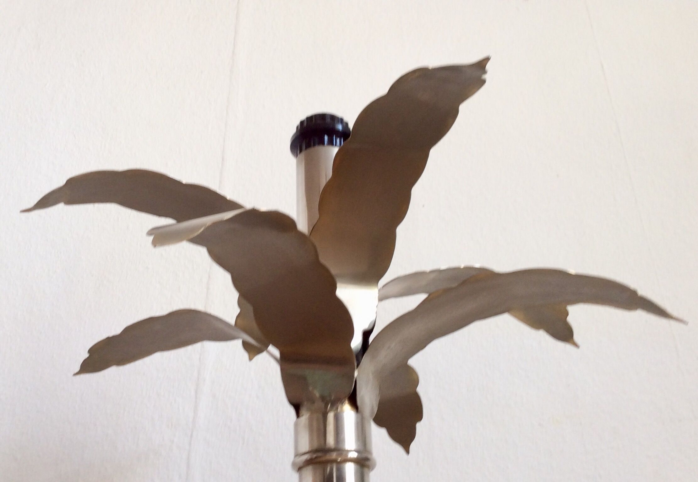 Nickel-plated brass, 70/80s Italy Palm lamp