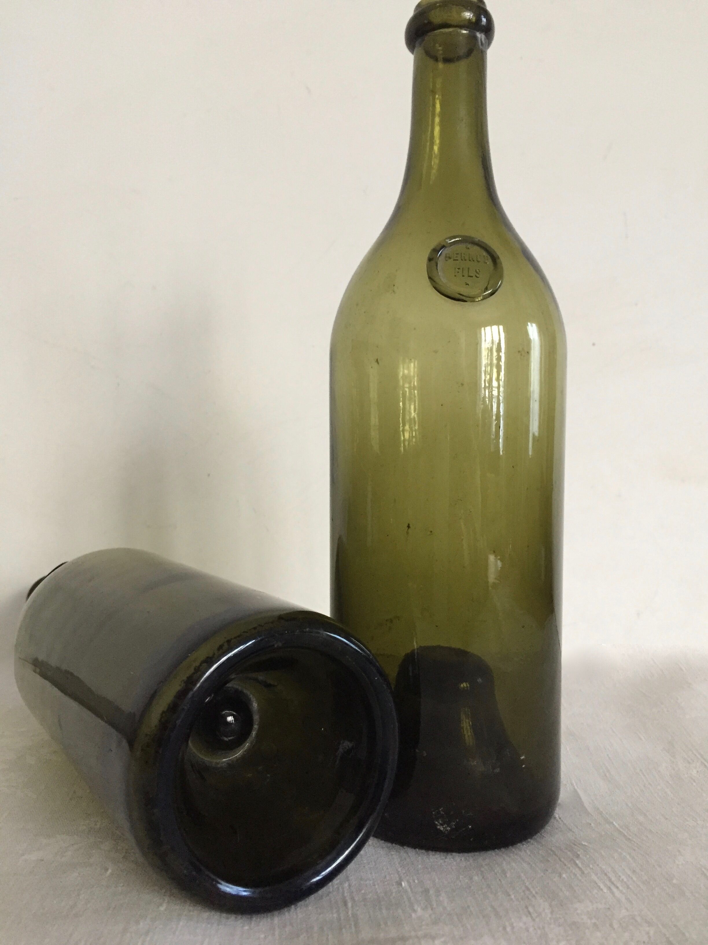Pair of old bottles Pernod Fils
