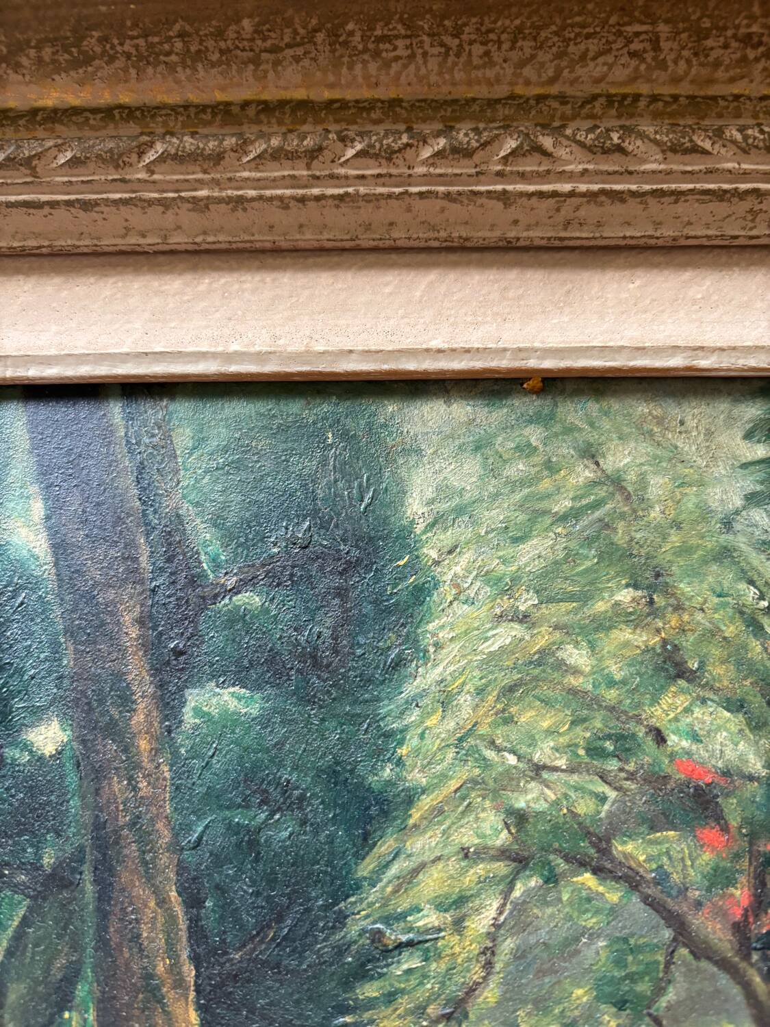Oil painting, woods, signed Bertin 1932, framed