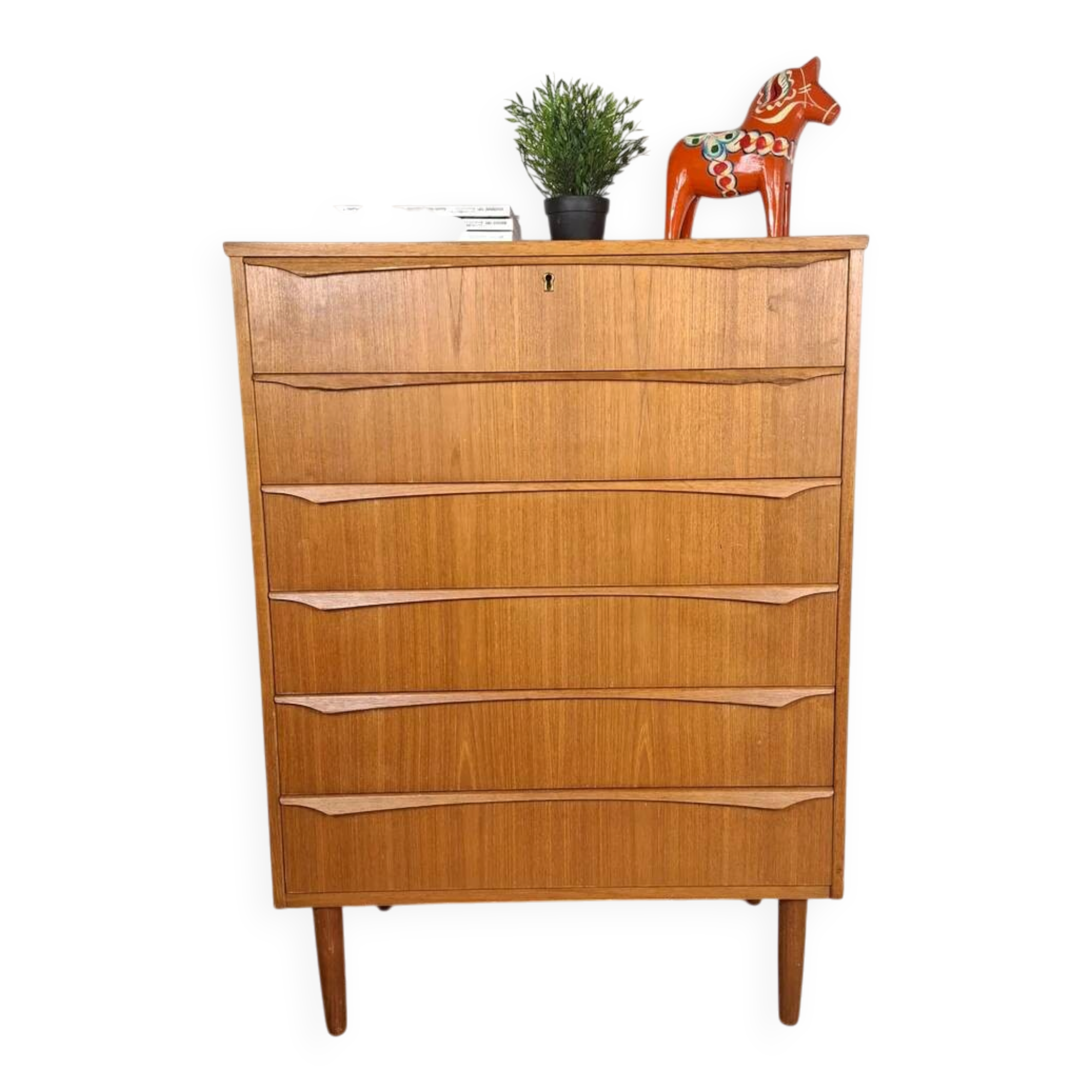 Danish teak chest of drawers with six drawers – Scandinavian mid-century design, 1960s