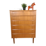 Danish teak chest of drawers with six drawers – Scandinavian mid-century design, 1960s