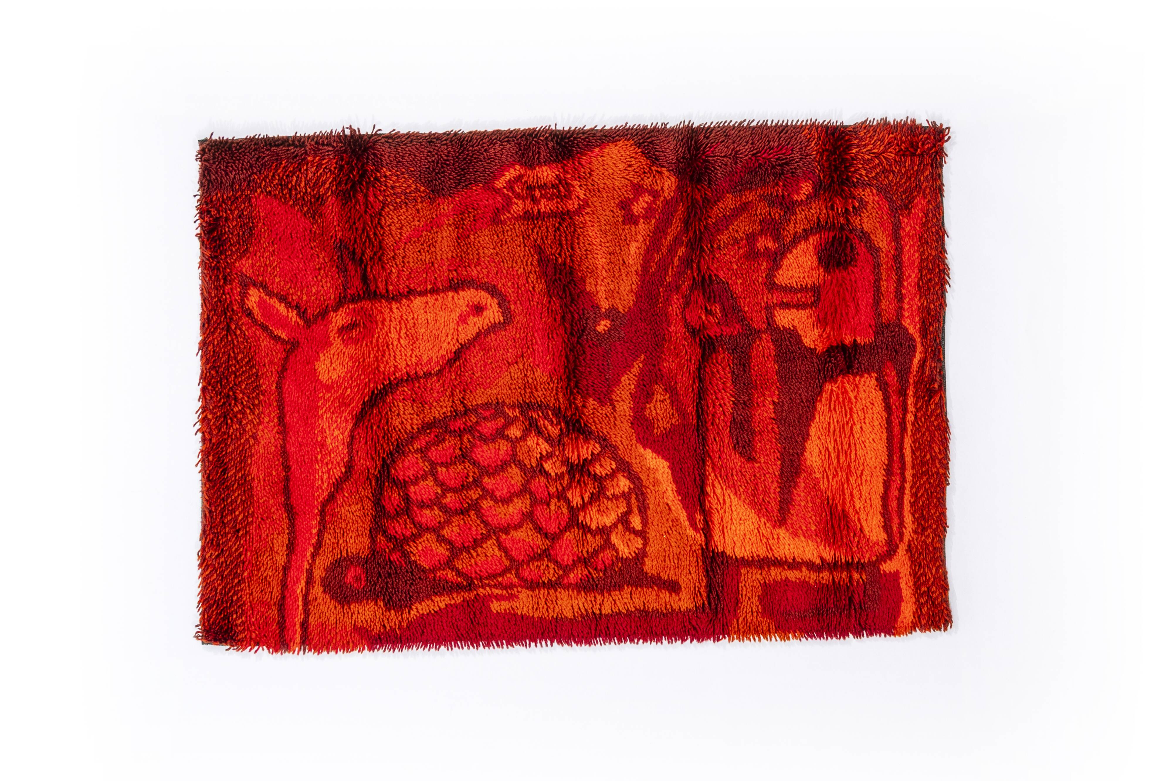 Scandinavian 20th century modern rug by Ege Rya. 138 X 95 cm (54 X 37 in).