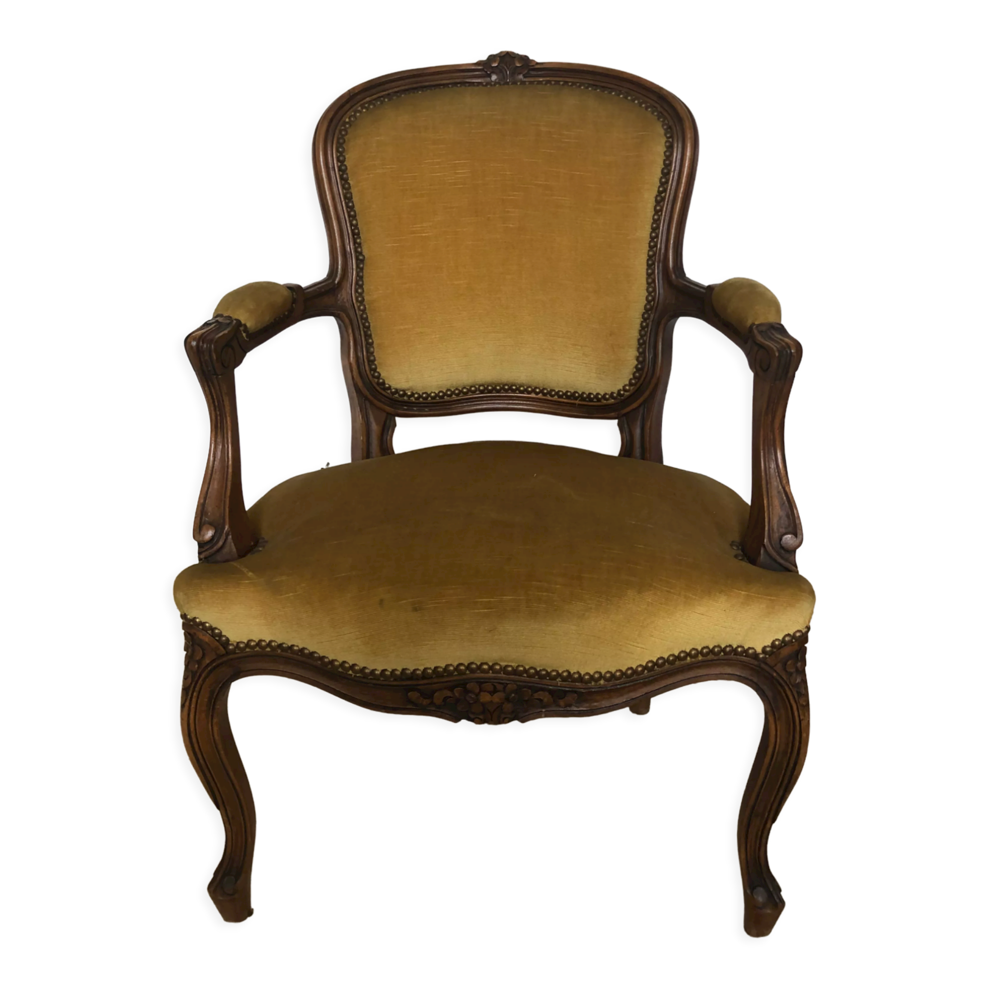 Louis XV mustard style armchair