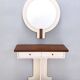 Postmodern Ivory Lacquered Walnut Wall Mirror and Console Table, Italy