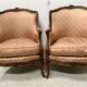 Paire de bergères de style Louis XV en bois narurel XX siècle