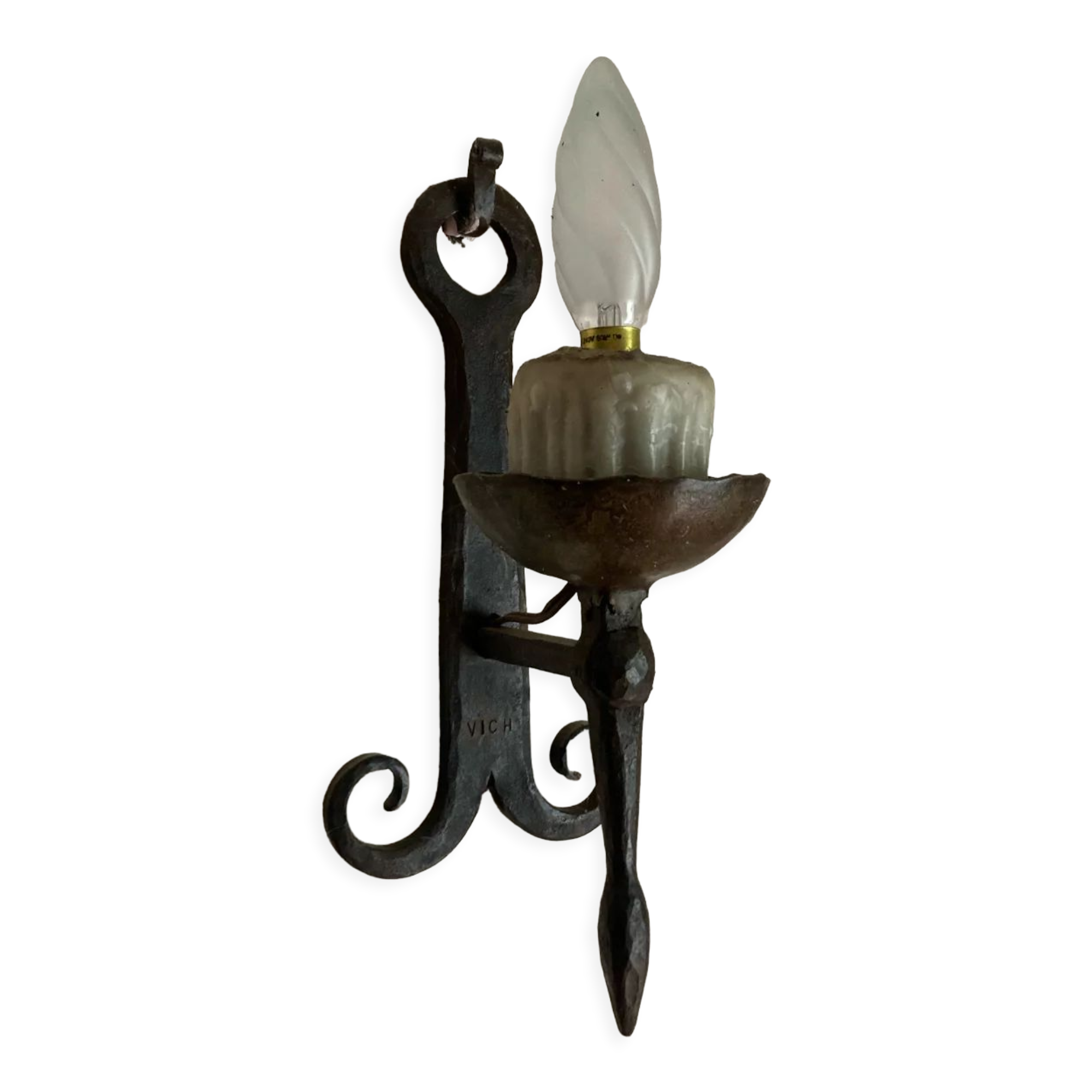 Wrought iron wall lamp