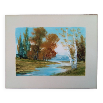 Paysage d'automne avec arbres et rivière