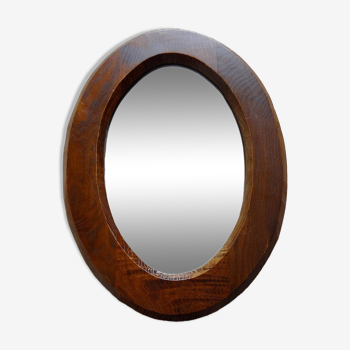 Miroir en bois ovale vintage