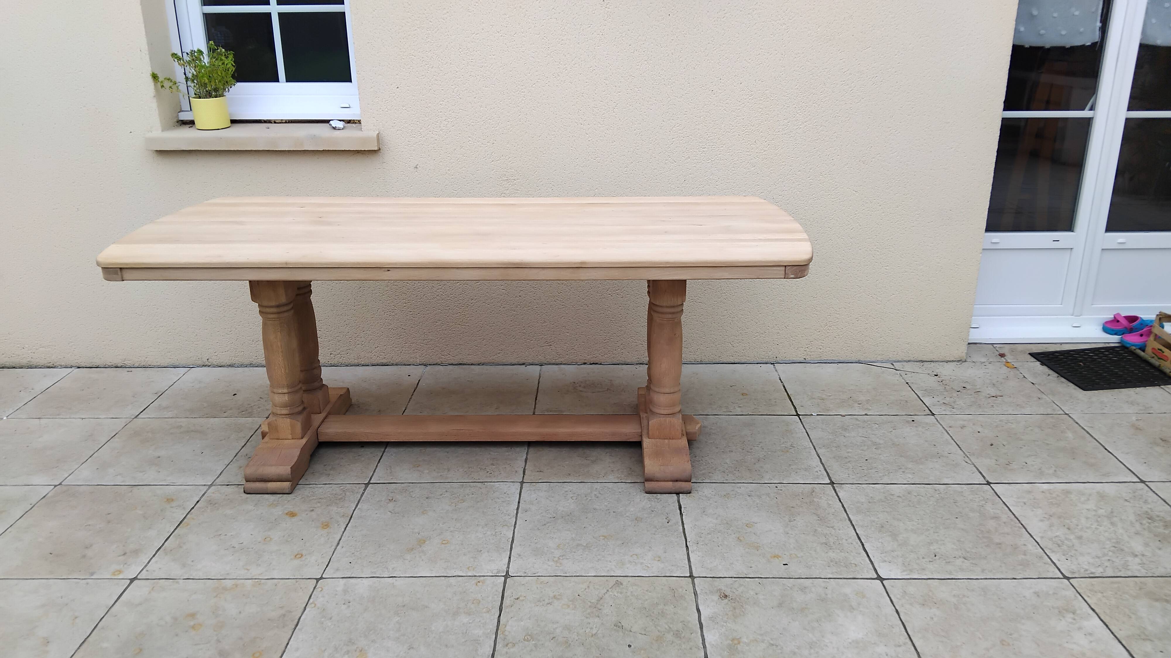 Grande table ancienne ferme monastère sablé vintage chêne massif
