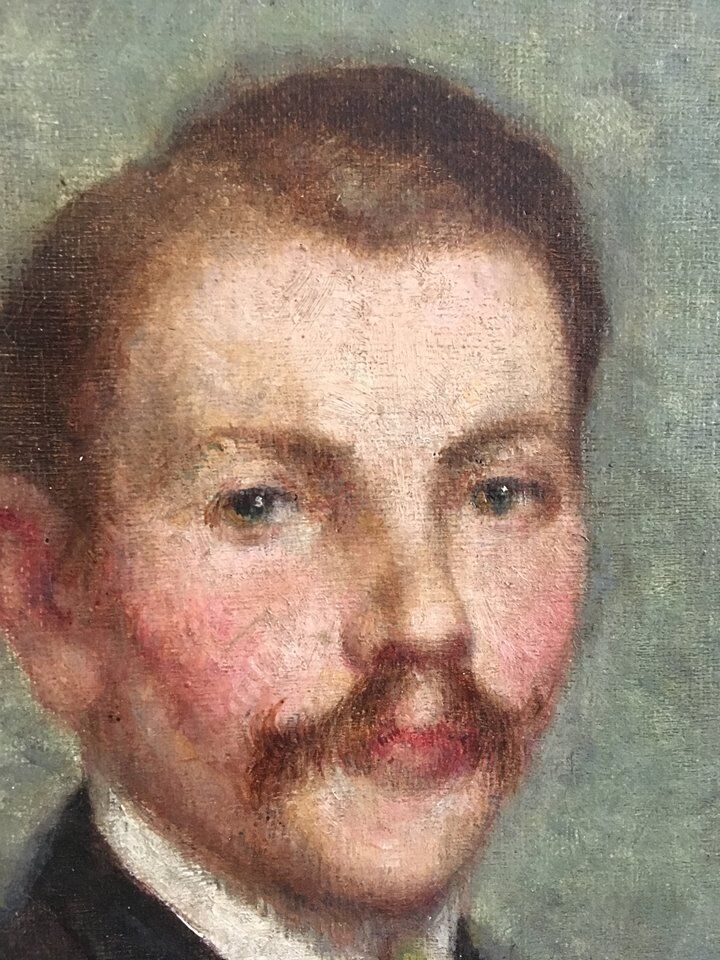 Portrait signed oil XIX th century