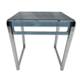 Transparent grey blue vintage side table
