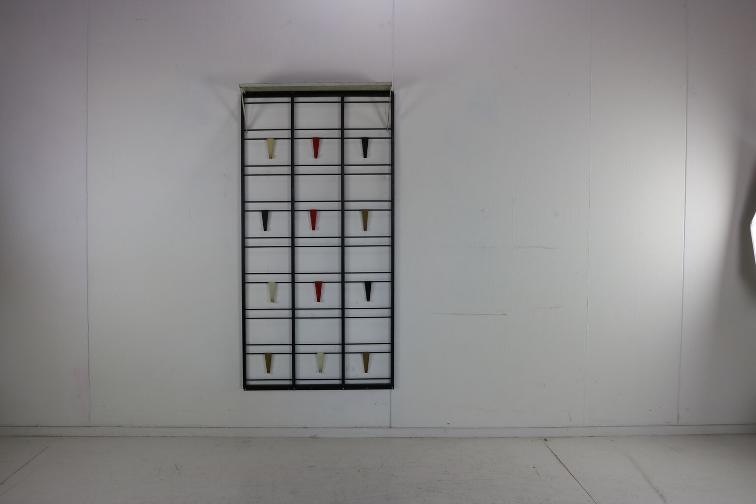 Scale wall mount coat rack with hat shelf by Coen de Vries for Pilastro