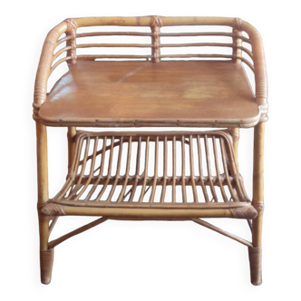 Small vintage rattan side table furniture