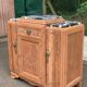 Art Deco sideboard renovated in solid walnut and large antique marble from the 1930s.