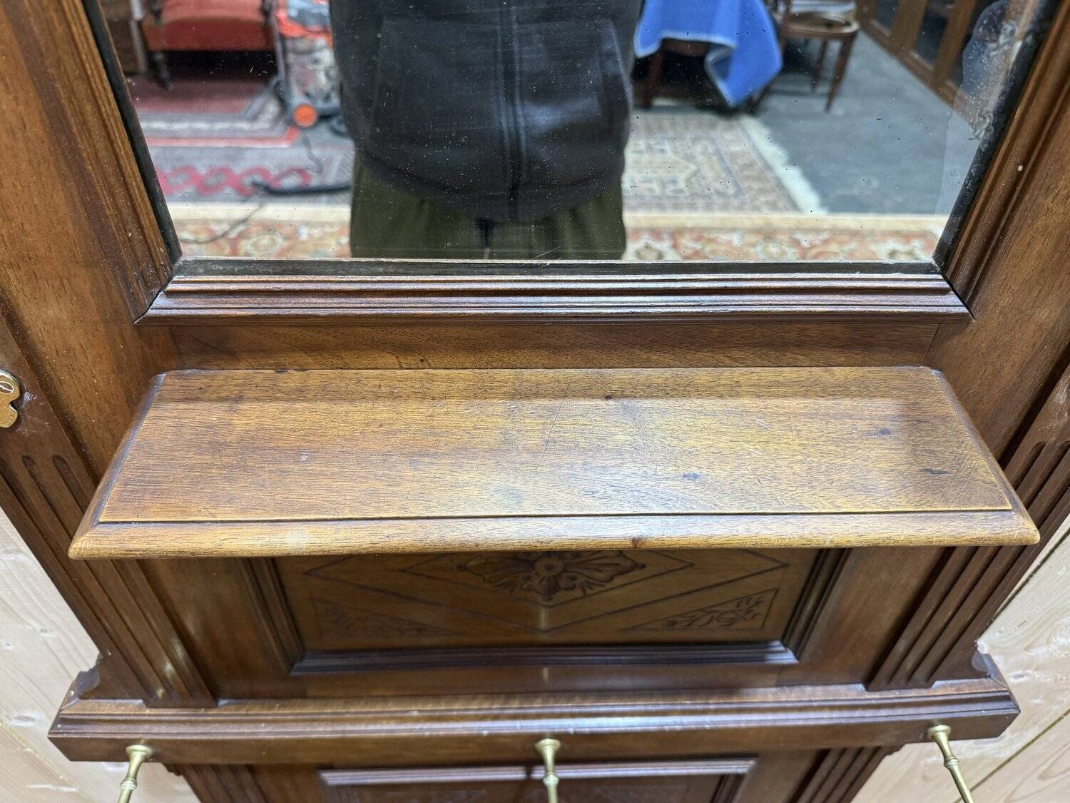 Coat rack - Napoleon III wardrobe in wood and brass