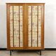 Vintage 1960 removable rattan and oak cabinet