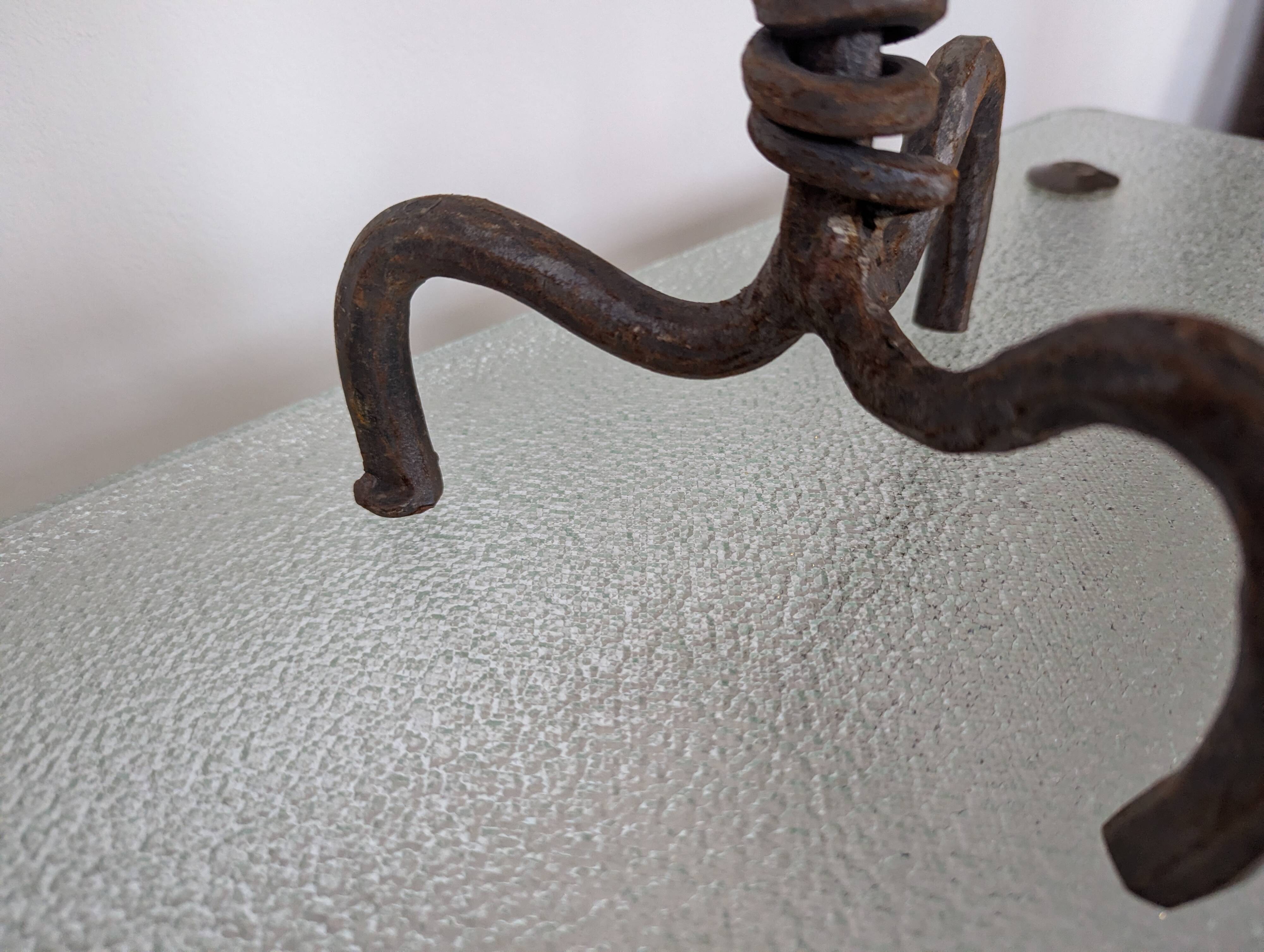 Set of 3 wrought iron candle holders