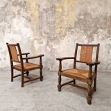 Pair of neo-Basque armchairs
