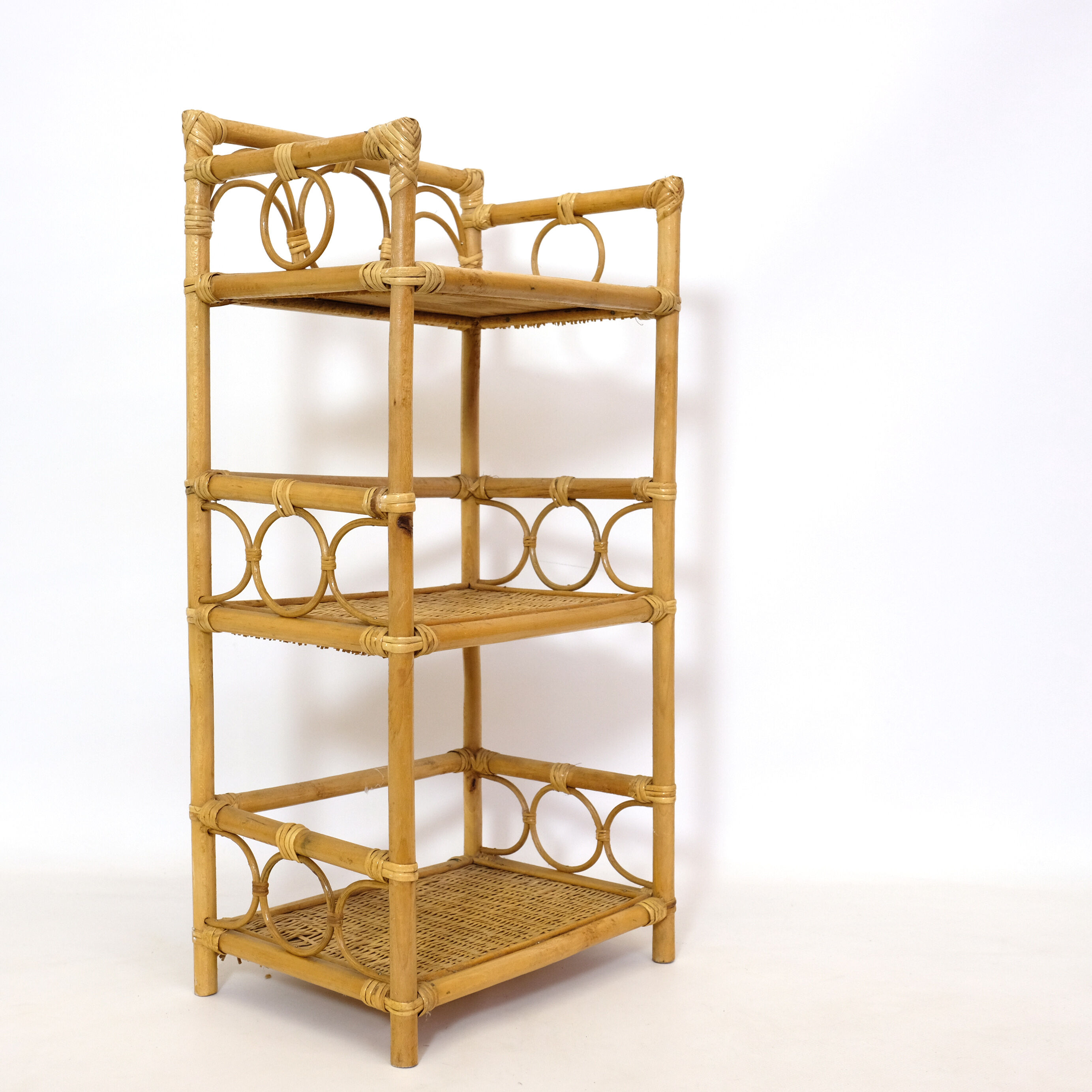 Rattan and wicker shelf from the 70