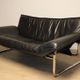 Vintage sofa by Johan Bertil Häggström for Ikéa in leather and chrome metal, 1970s