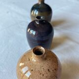 3 vases en  céramique grès signé