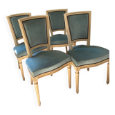 Suite de 4 chaises velours