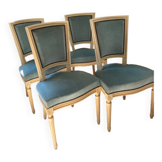 Suite de 4 chaises velours