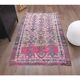 Vintage Turkish Oushak Handmade Cotton Pink Wool Area Rug 120x206