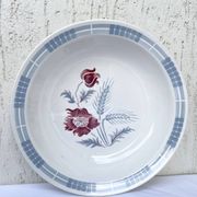 Shallow dish Sarreguemines model Carole, floral decoration and ear of wheat.