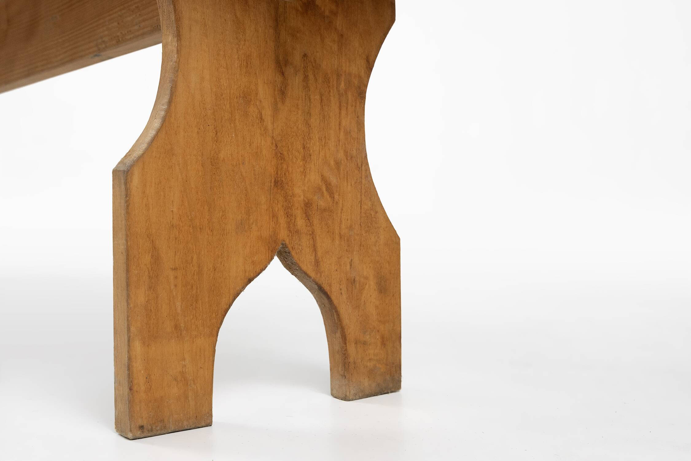 Art Deco bench in solid wood, France ca. 1940