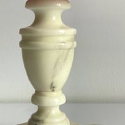 Lampe marbre et tissu fuchsia vintage