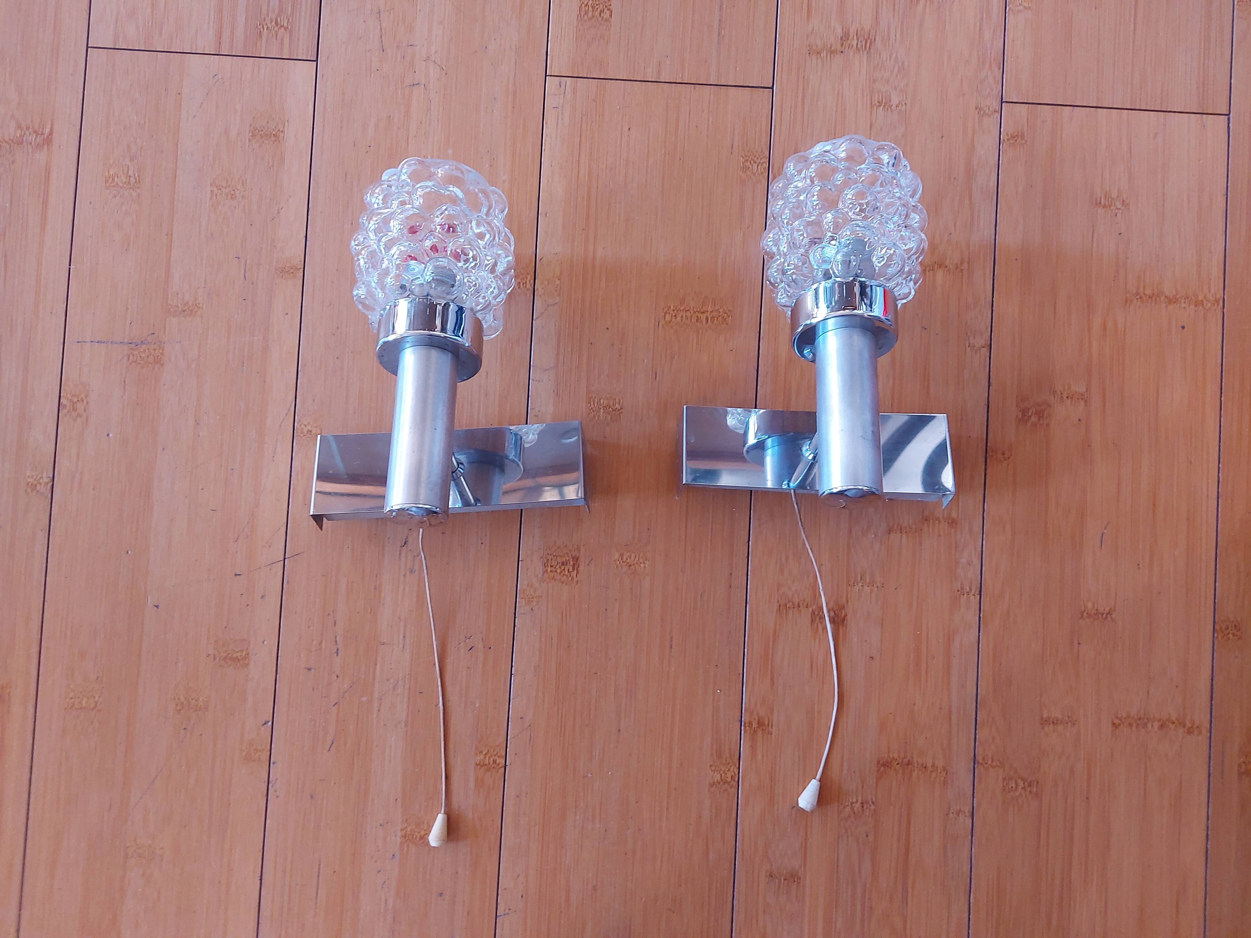 Pair of vintage 70's wall lights