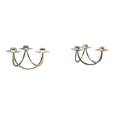 Pair of Berg Denmark Scandinavian silver metal candlesticks