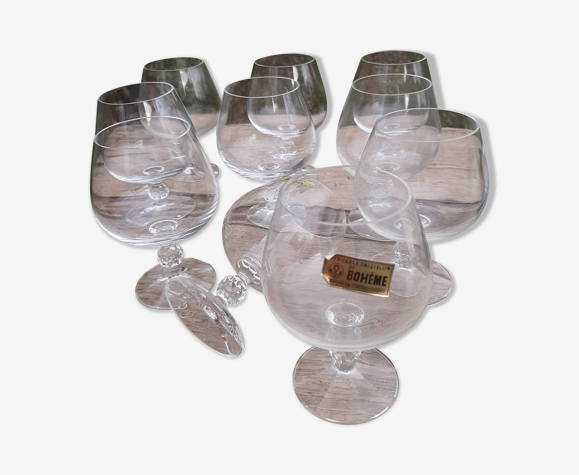 10 verres à cognac cristal de bohême | Selency