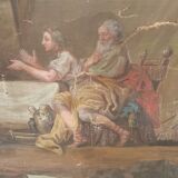 Painting on canvas has decoration of a scene in the Antique Decorative panel nineteenth century