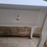 Dressing table console in white painted wood France 2000 / vintage retro classic bedroom decoration