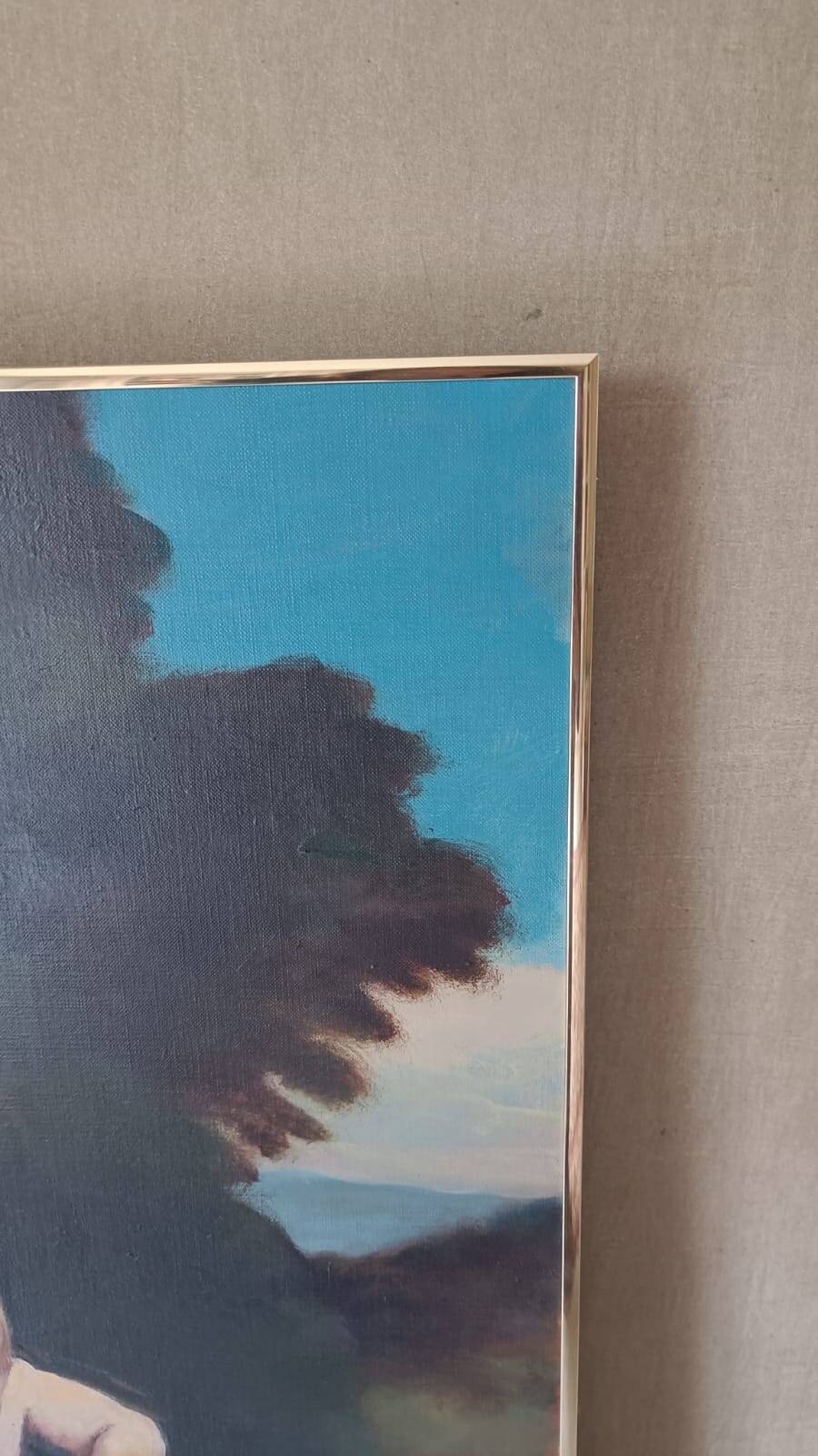 Oil on canvas inspired by the Italian Renaissance.