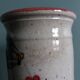 Signed scroll vase with poppy dragonfly decor