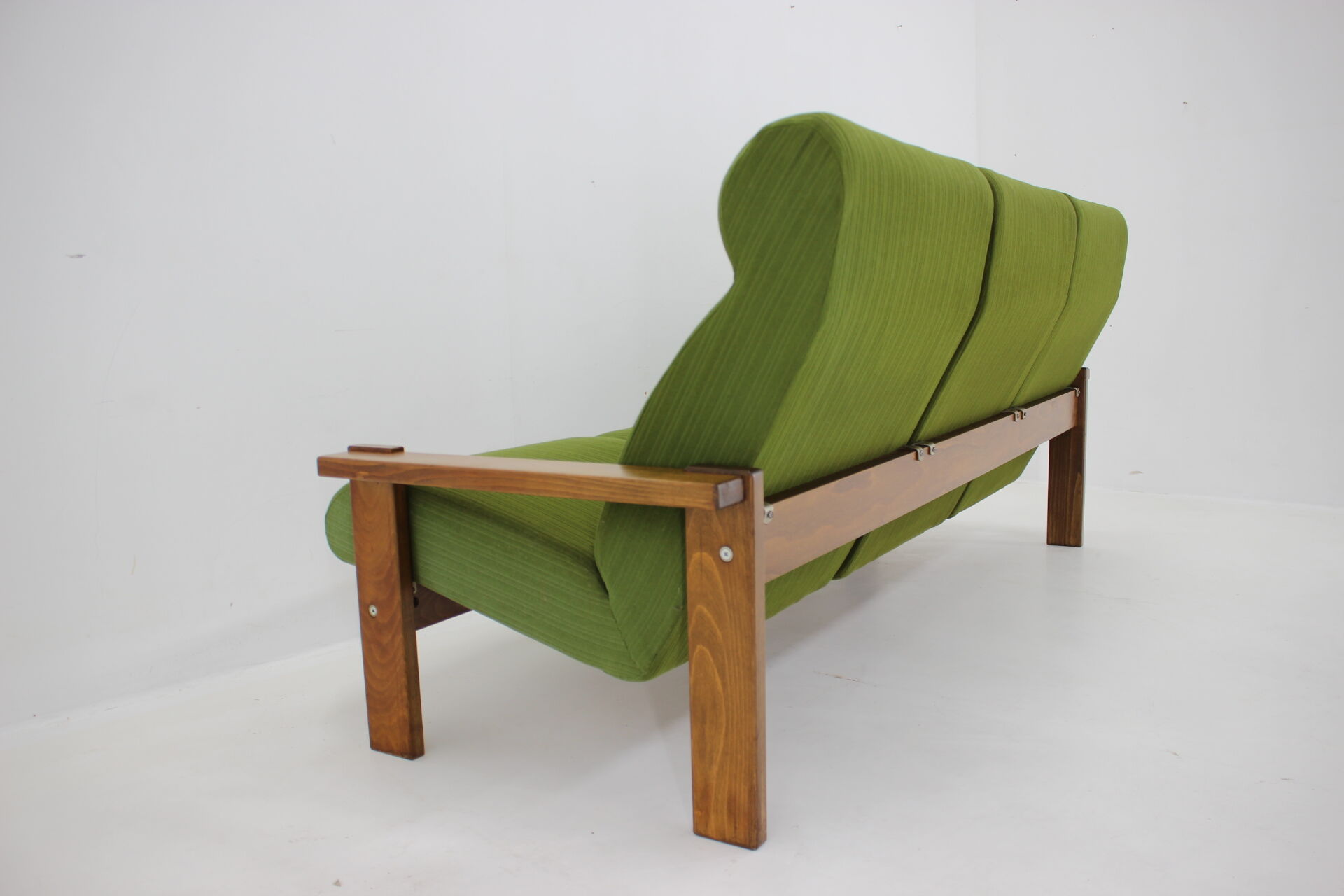 3-seater beech sofa from the 1970s, Czechoslovakia