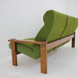 3-seater beech sofa from the 1970s, Czechoslovakia