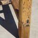 Old farmhouse table made entirely of restored solid oak.