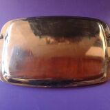 Rectangular art deco silver metal tray