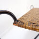 Vintage coffee table in wrought iron and woven rattan - 1970s