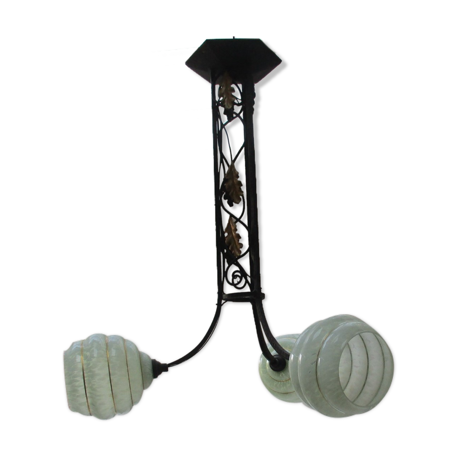 Wrought iron luster 3 branches day offpasped