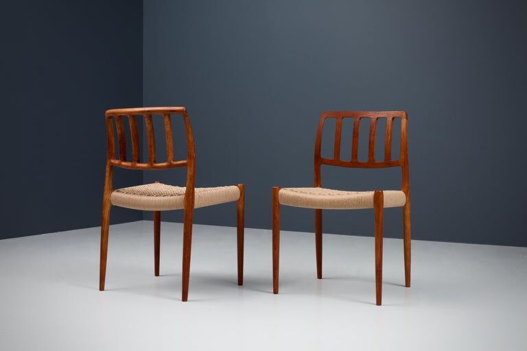 Set of 4 upholstered dining chairs by Niels Otto Møller Denmark 1960s