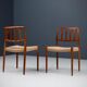 Set de 4 chaises à manger rembourrées par Niels Otto Møller Danemark années 1960