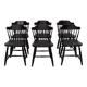 set of 6 Black Oak Windsor style Spindle-back dining chairs. Holland