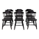 set of 6 Black Oak Windsor style Spindle-back dining chairs. Holland