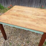 Table and chairs art deco wood and pastel