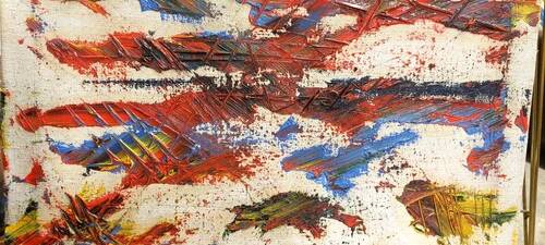 Oil Painting on Canvas Abstract Material 1970s